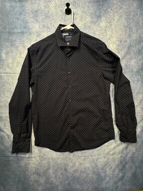 Denim & Flower Ricky Singh Men’s Large Flip-Cuff Button Down Shirt Dark Blue